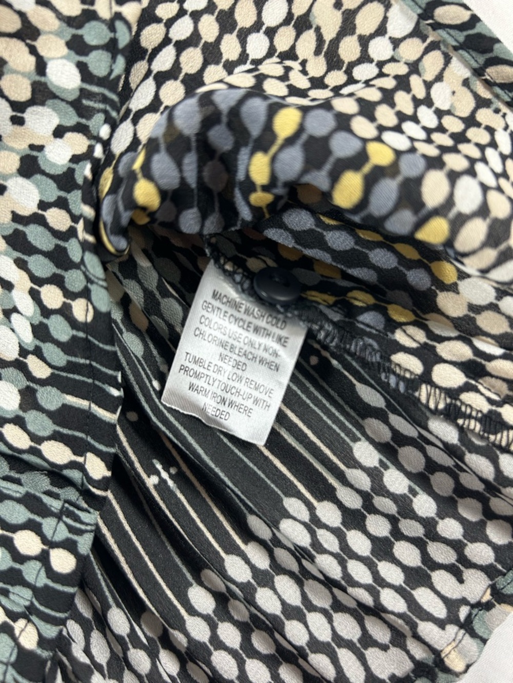 Allison Taylor Women’s Vintage Polka Dotted Multicolor Blouse LongBell Sleeve XL - Picture 6 of 9